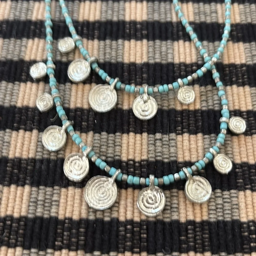 J. Jill Silver and Turquoise Double Strand Necklace - Picture 3 of 3